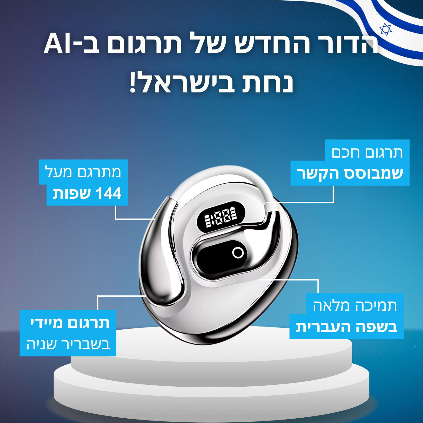 אוזניות AI מתרגמות - רייבן