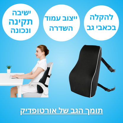 כרית גב אורטופדית מספוג זיכרון