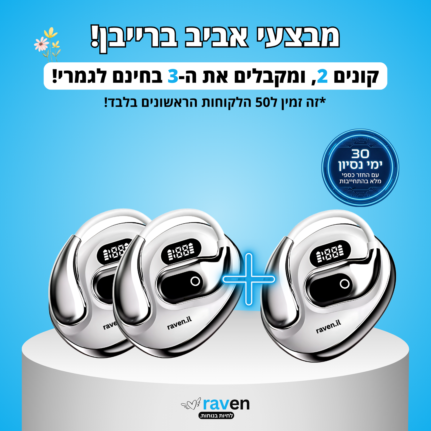 RAVEN ProAI™ - אוזניות מתרגמות