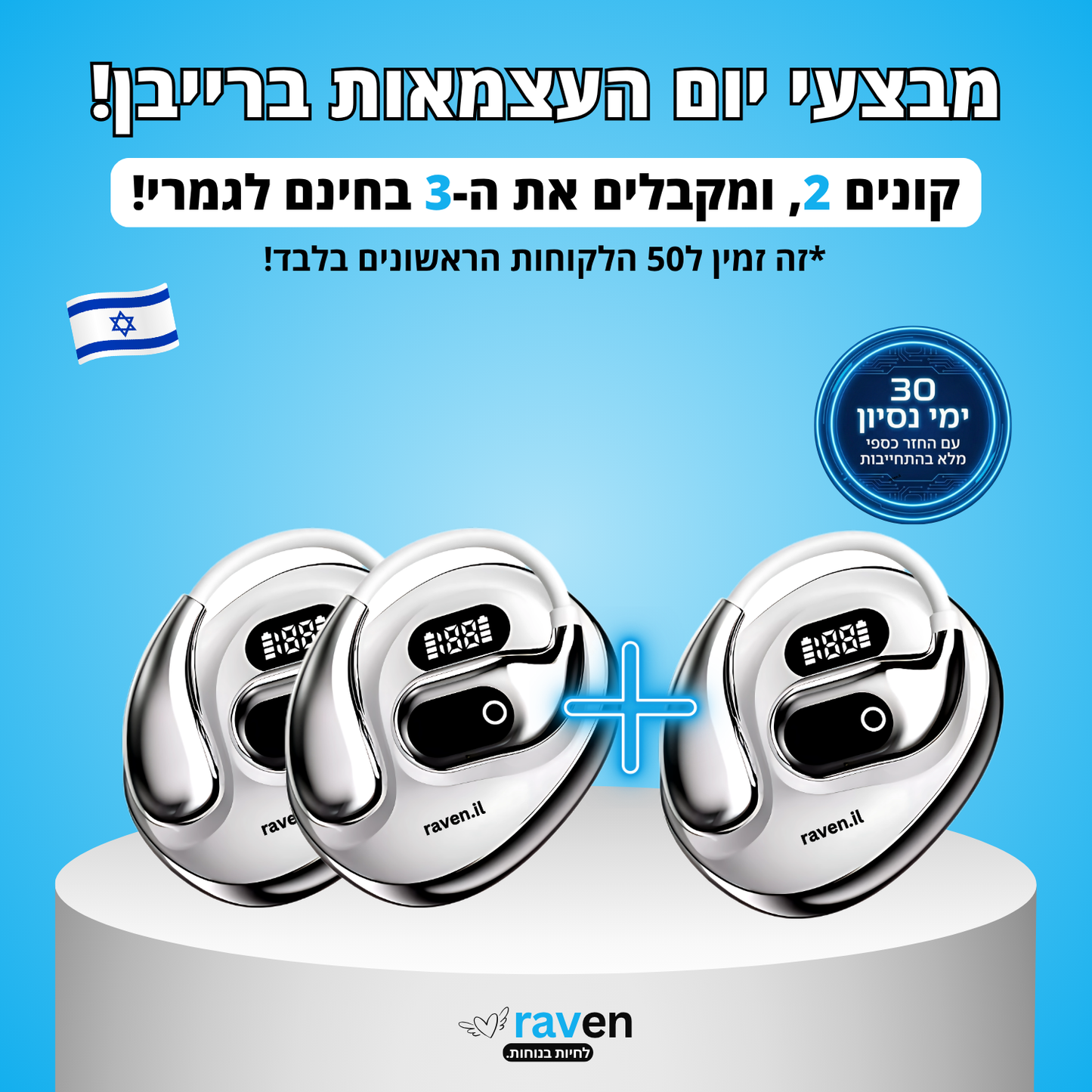 RAVEN ProAI™ - אוזניות מתרגמות