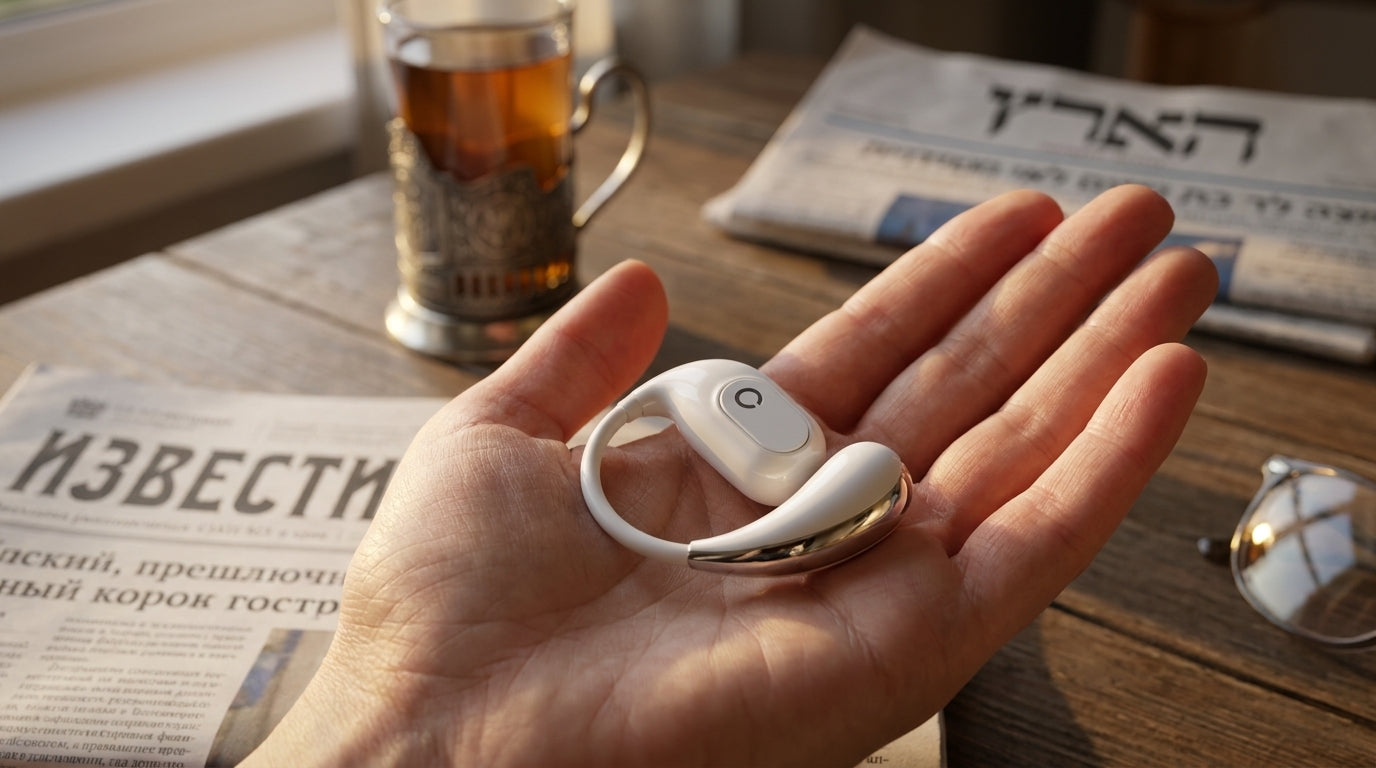 Raven advertorial earbud hand